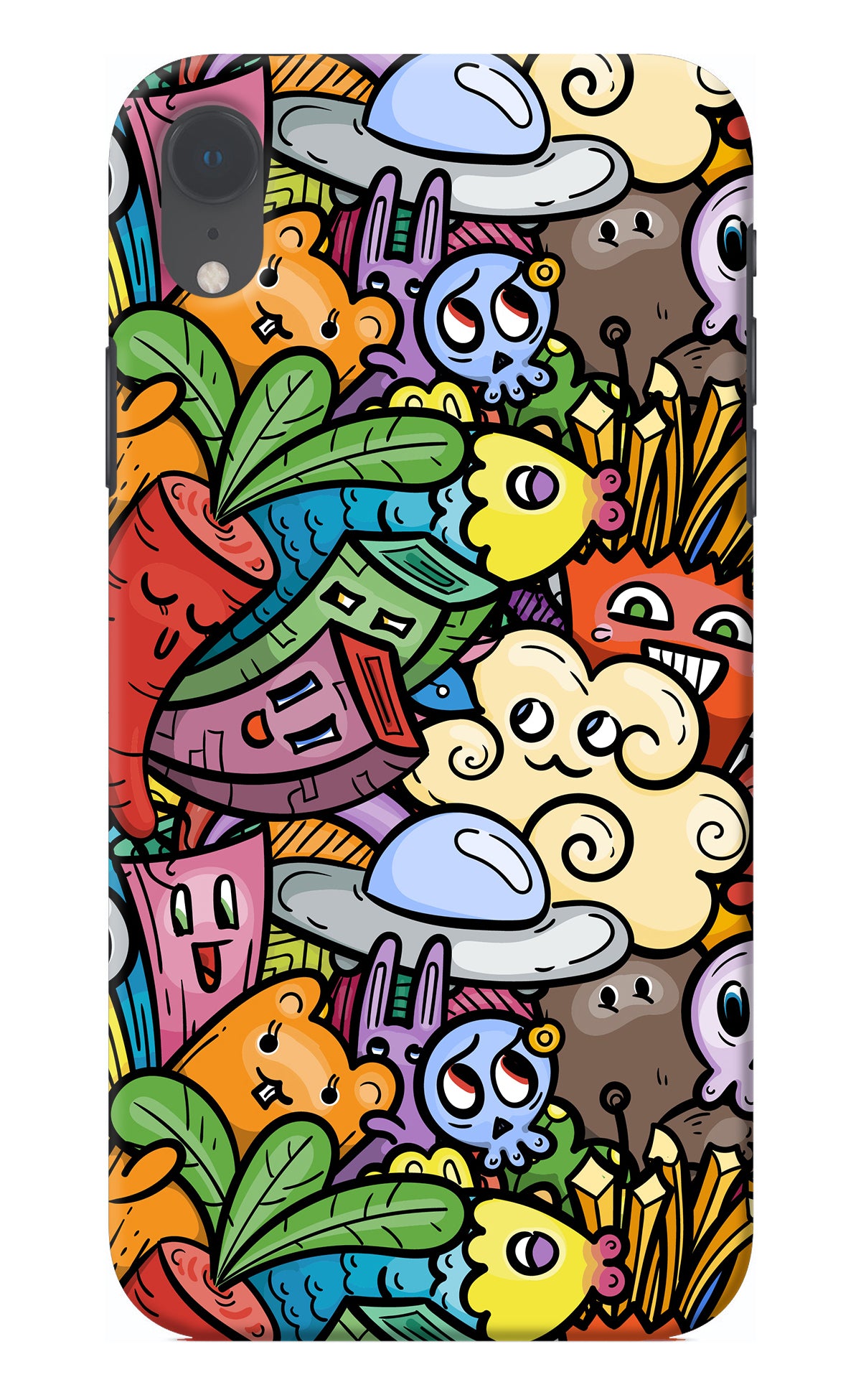 Veggie Doodle iPhone XR Back Cover