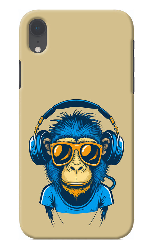 Monkey Headphone iPhone XR Back Cover