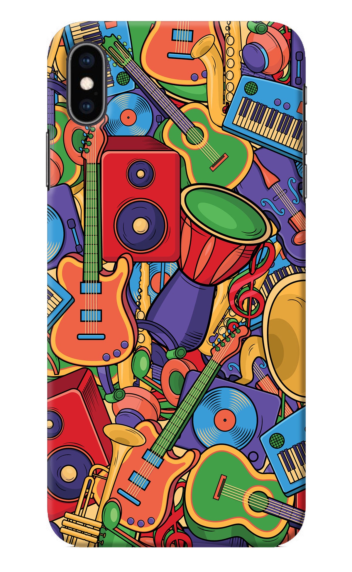 Music Instrument Doodle iPhone XS Max Back Cover