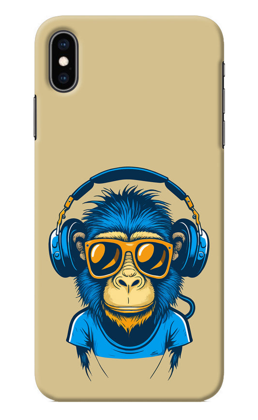 Monkey Headphone iPhone XS Max Back Cover