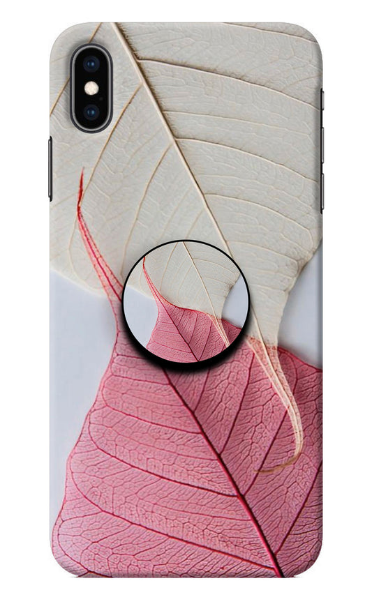 White Pink Leaf iPhone XS Max Pop Case