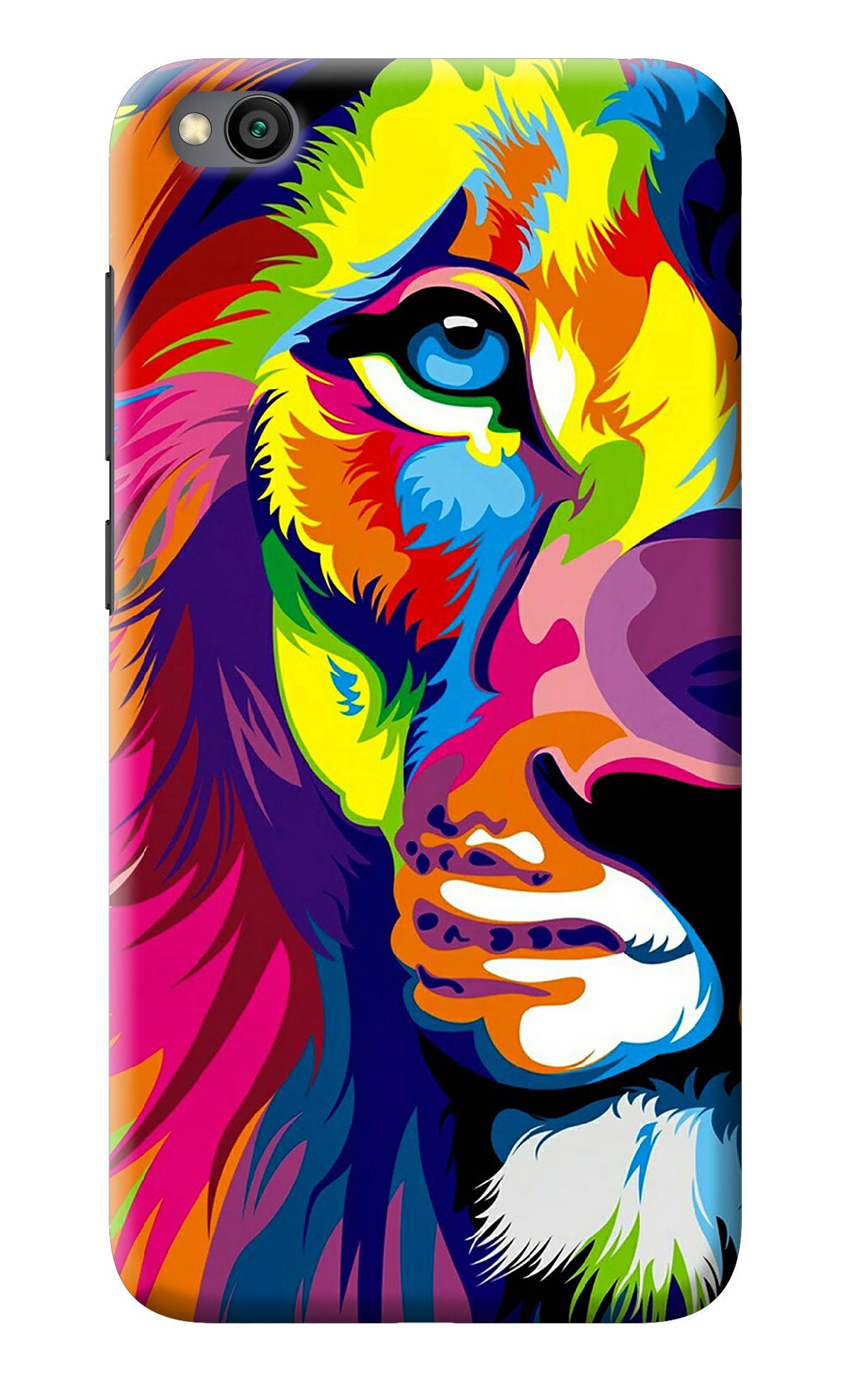 Lion Half Face Redmi Go Back Cover