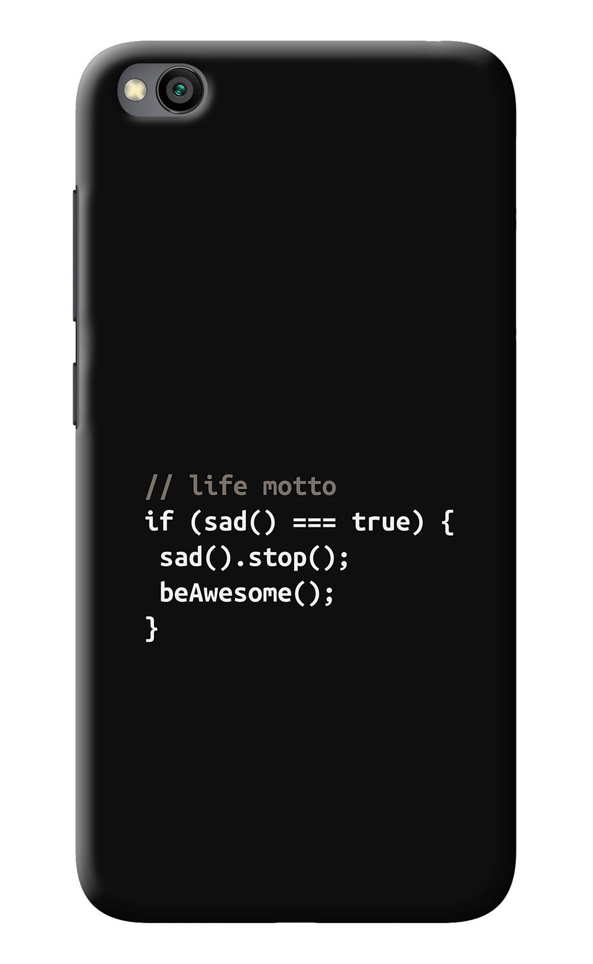 Life Motto Code Redmi Go Back Cover