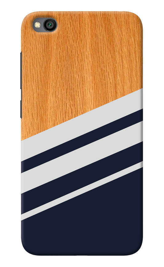 Blue and white wooden Redmi Go Back Cover