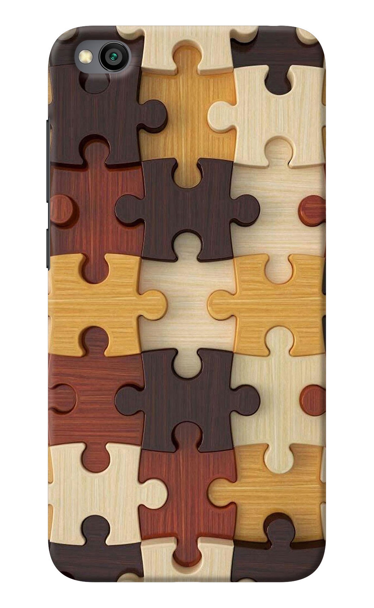 Wooden Puzzle Redmi Go Back Cover