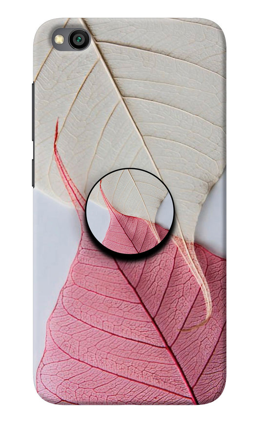 White Pink Leaf Redmi Go Pop Case