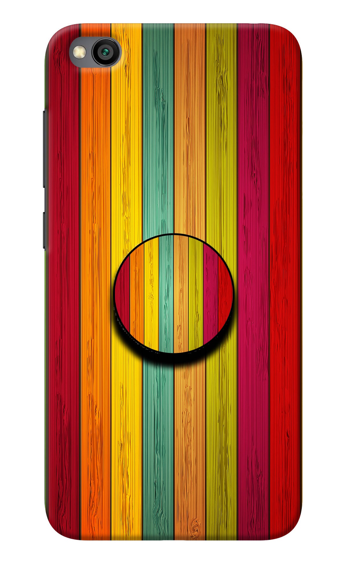 Multicolor Wooden Redmi Go Pop Case