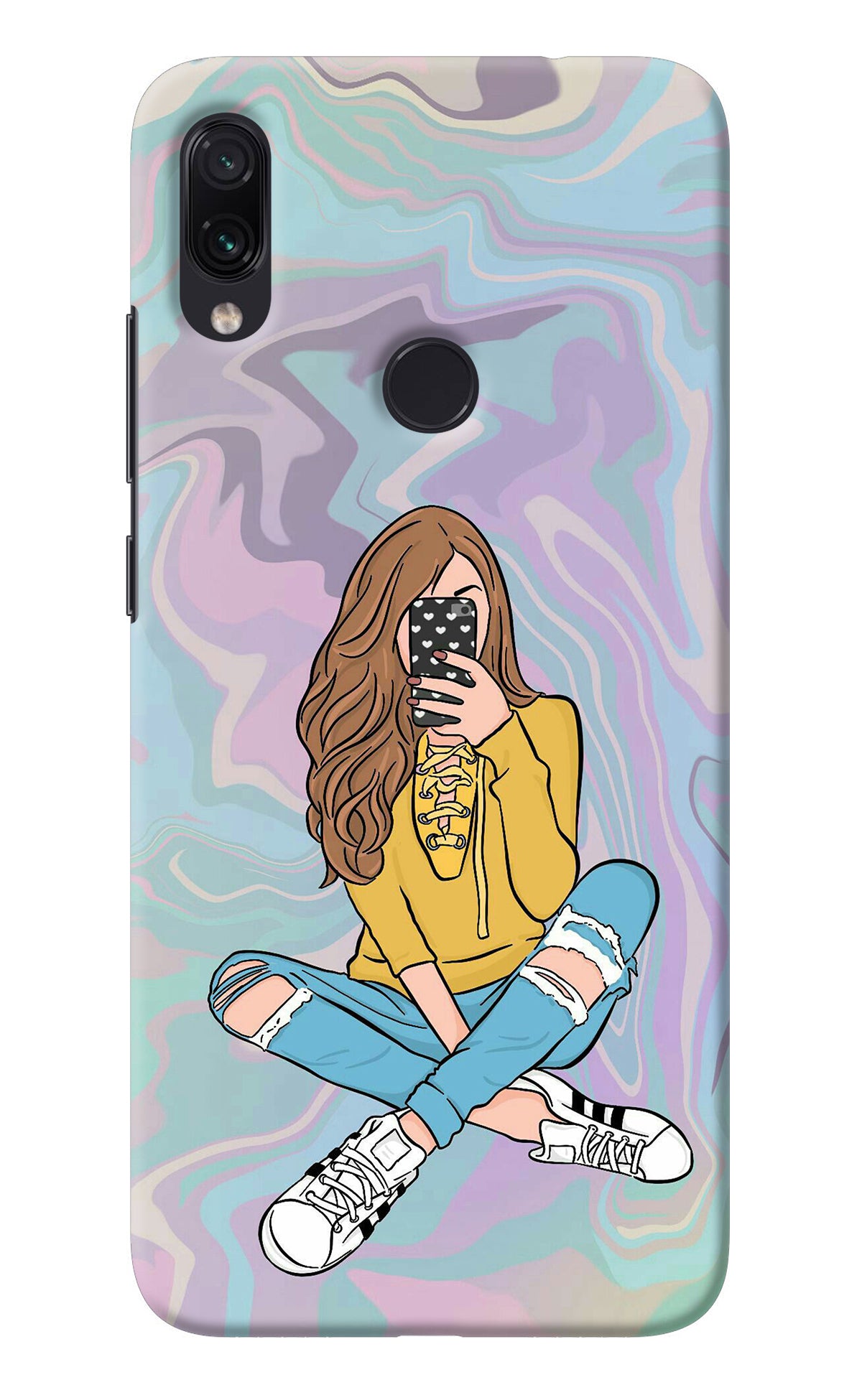 Selfie Girl Redmi Note 7S Back Cover