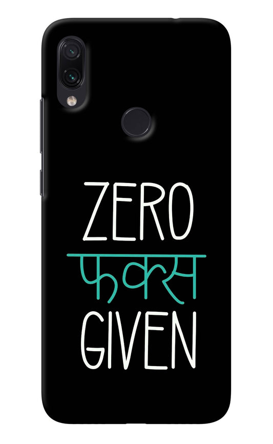 Zero Fucks Given Redmi Note 7S Back Cover