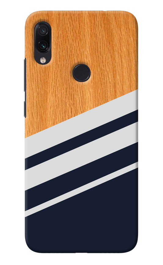Blue and white wooden Redmi Note 7S Back Cover