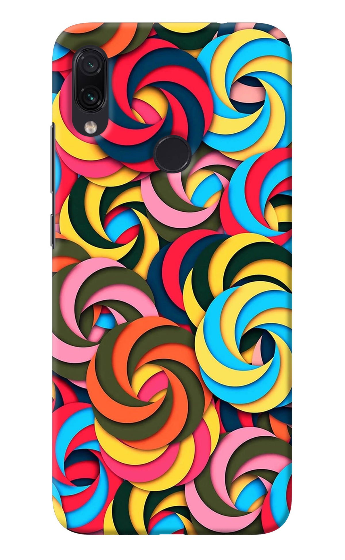 Spiral Pattern Redmi Note 7S Back Cover