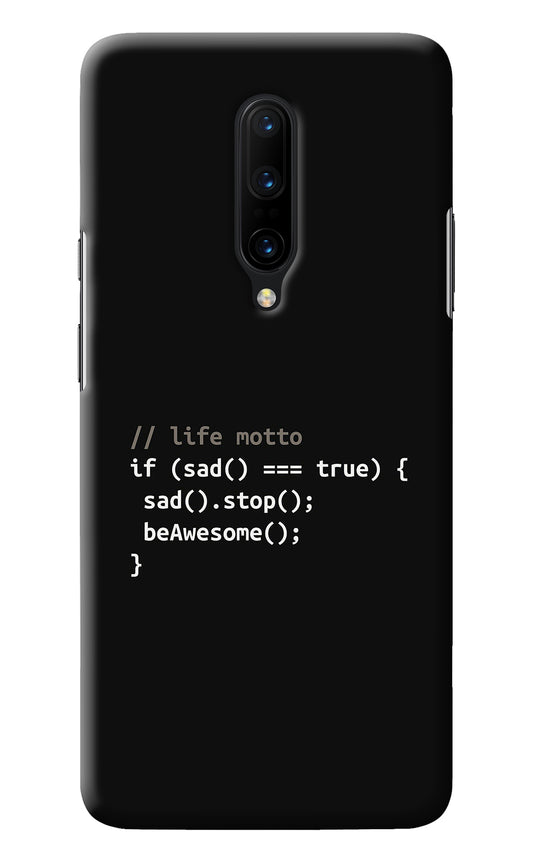 Life Motto Code Oneplus 7 Pro Back Cover