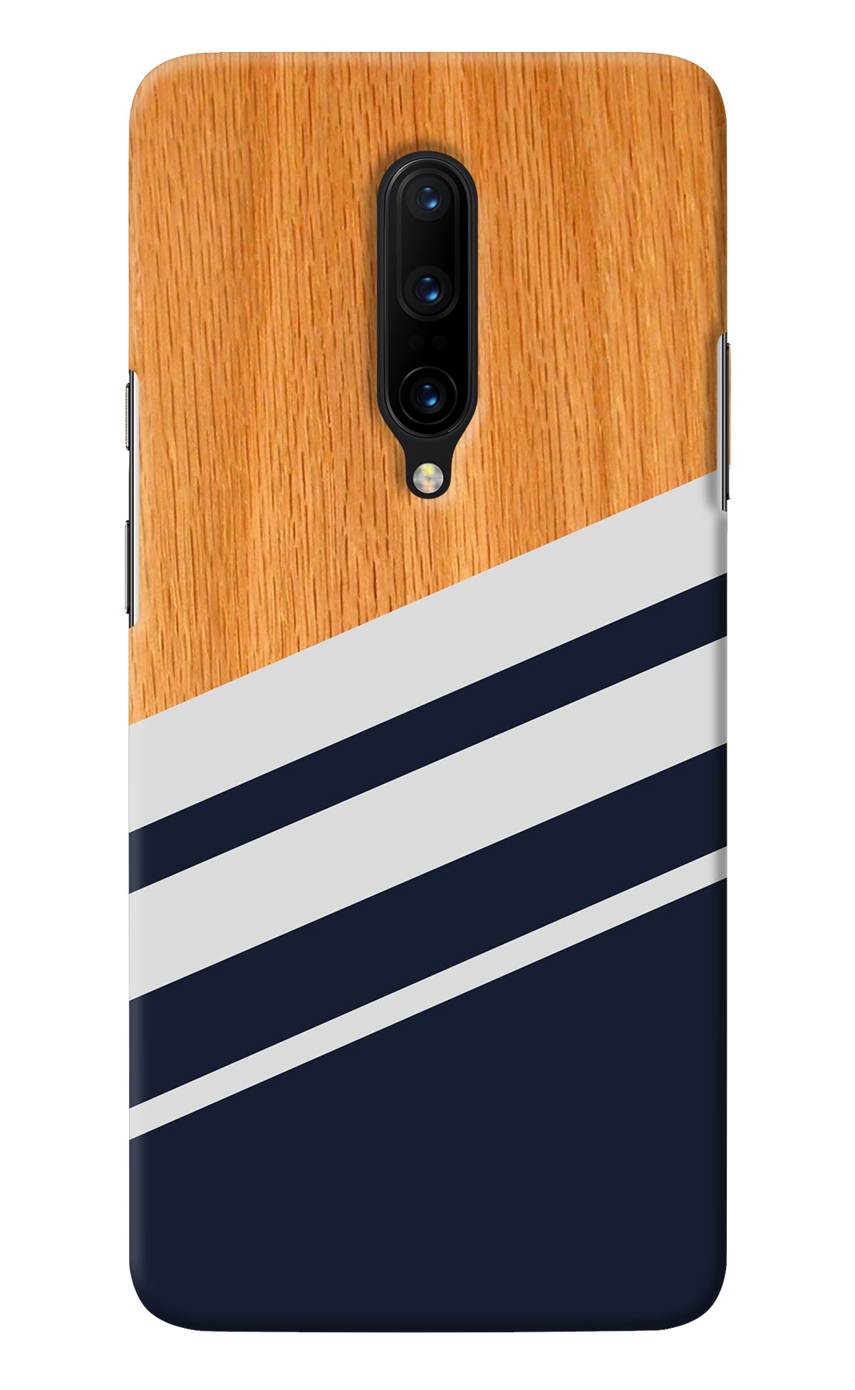 Blue and white wooden Oneplus 7 Pro Back Cover