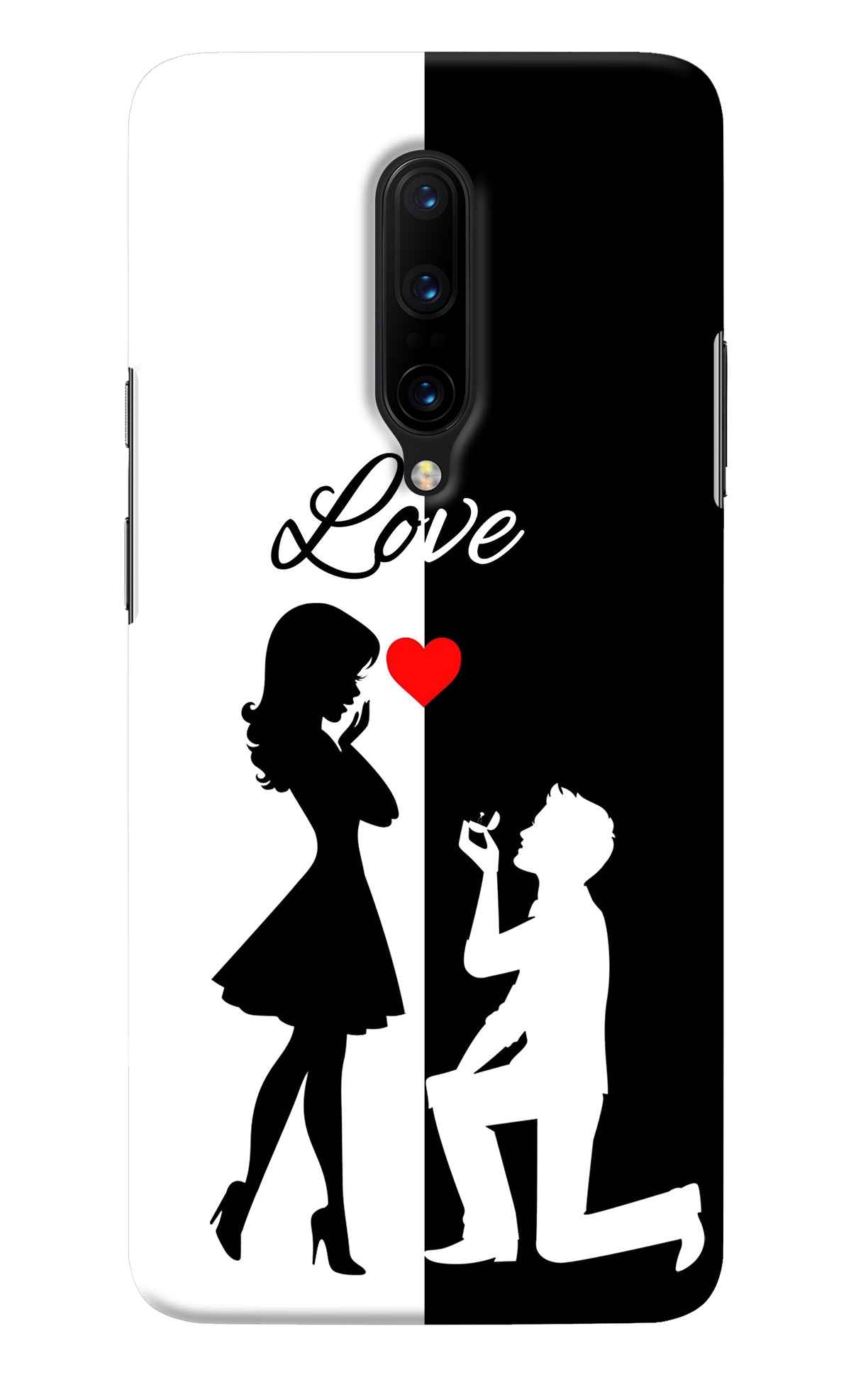 Love Propose Black And White Oneplus 7 Pro Back Cover