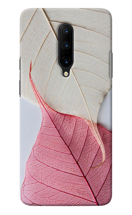 White Pink Leaf Oneplus 7 Pro Back Cover
