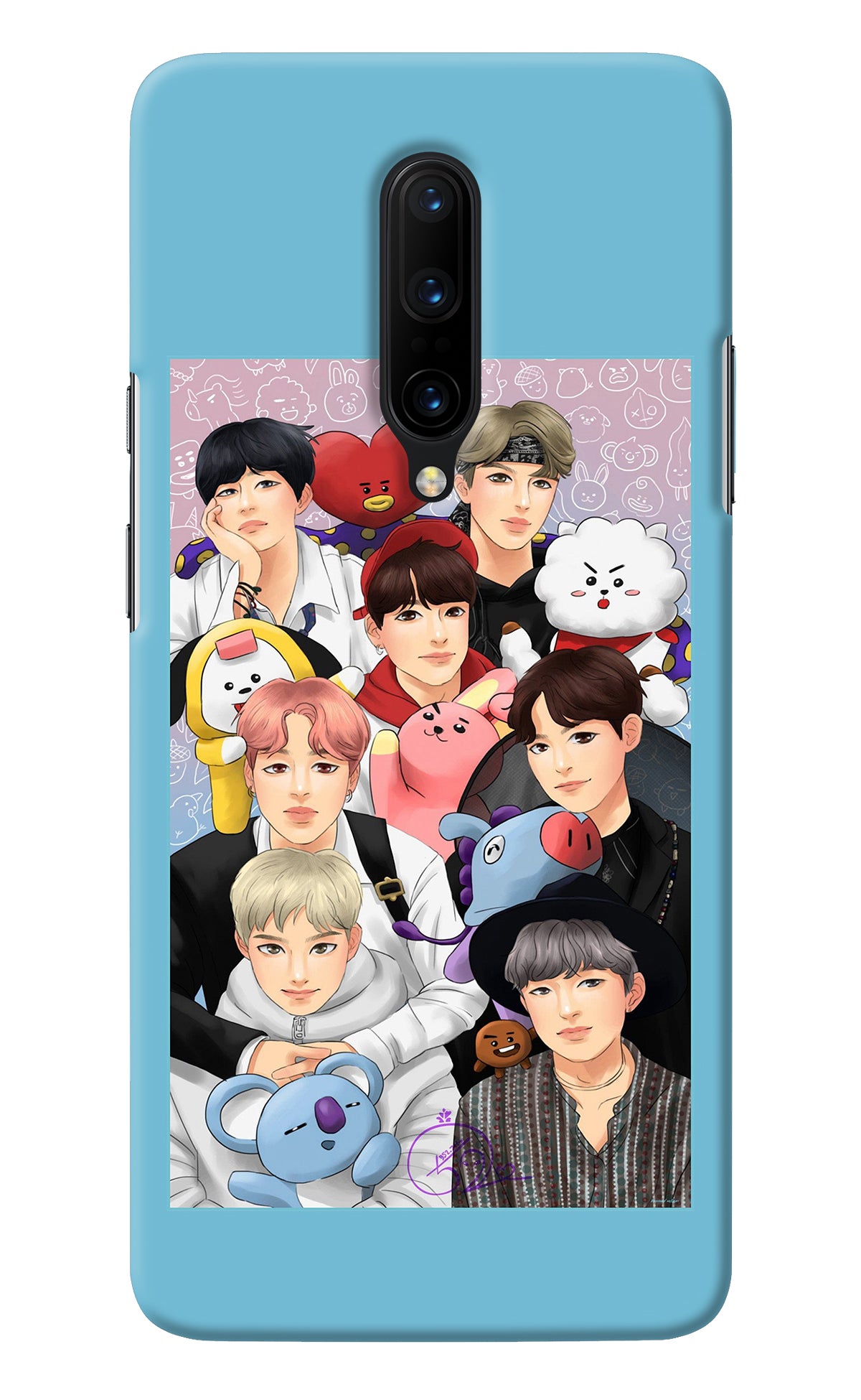 BTS with animals Oneplus 7 Pro Back Cover