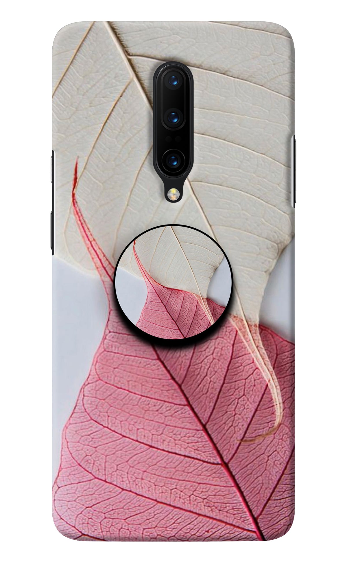 White Pink Leaf Oneplus 7 Pro Pop Case