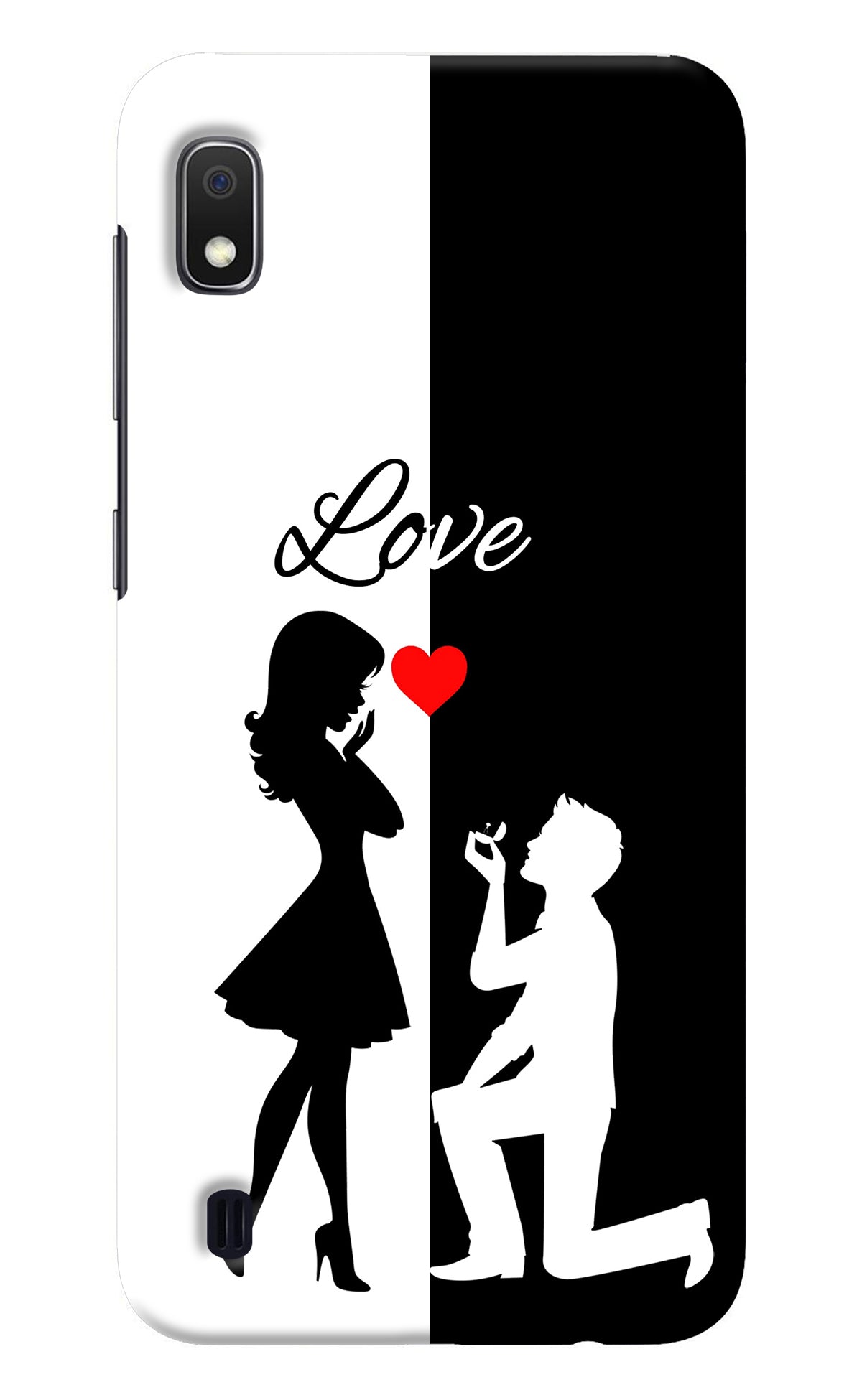 Love Propose Black And White Samsung A10 Back Cover