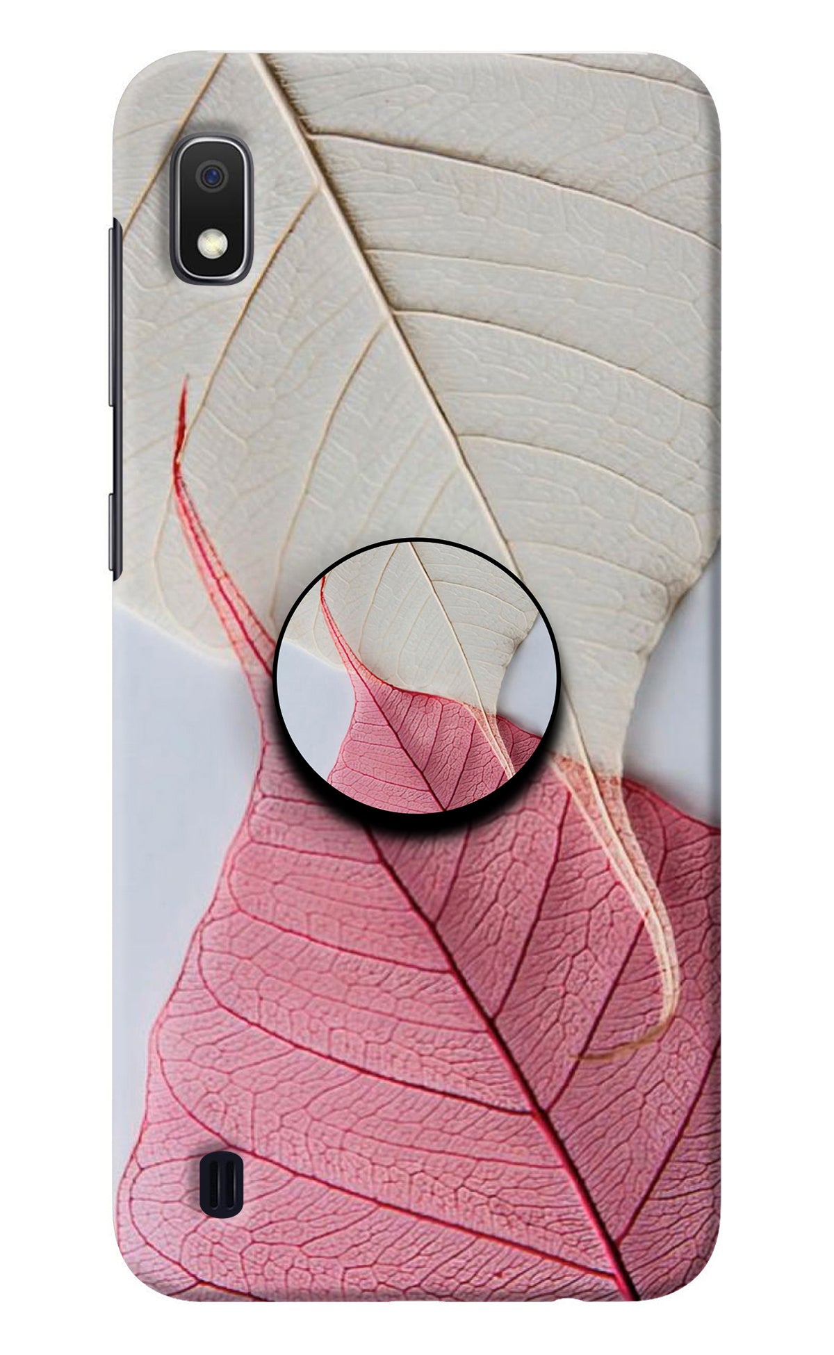 White Pink Leaf Samsung A10 Pop Case