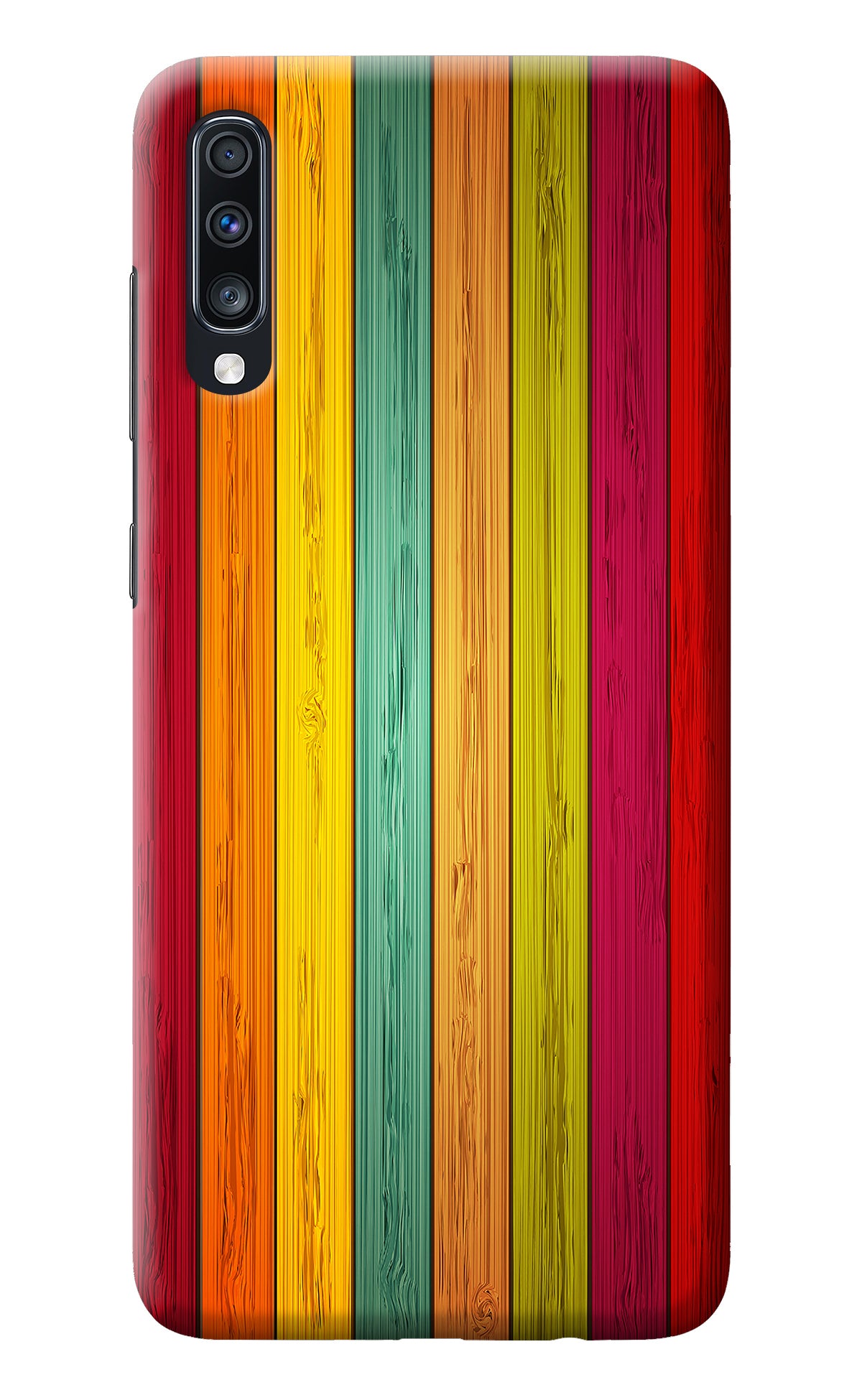 Multicolor Wooden Samsung A70 Back Cover