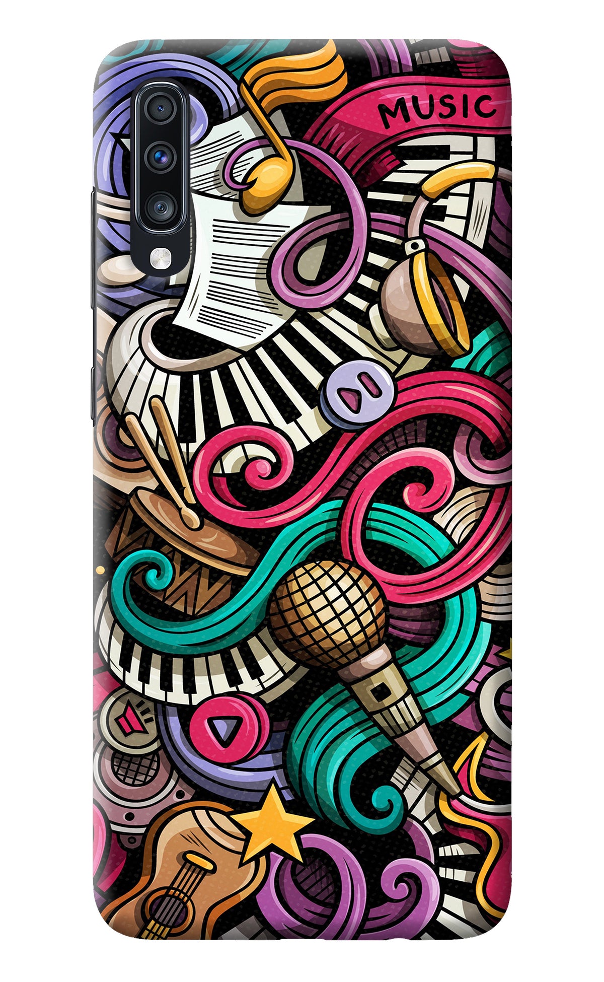 Music Abstract Samsung A70 Back Cover