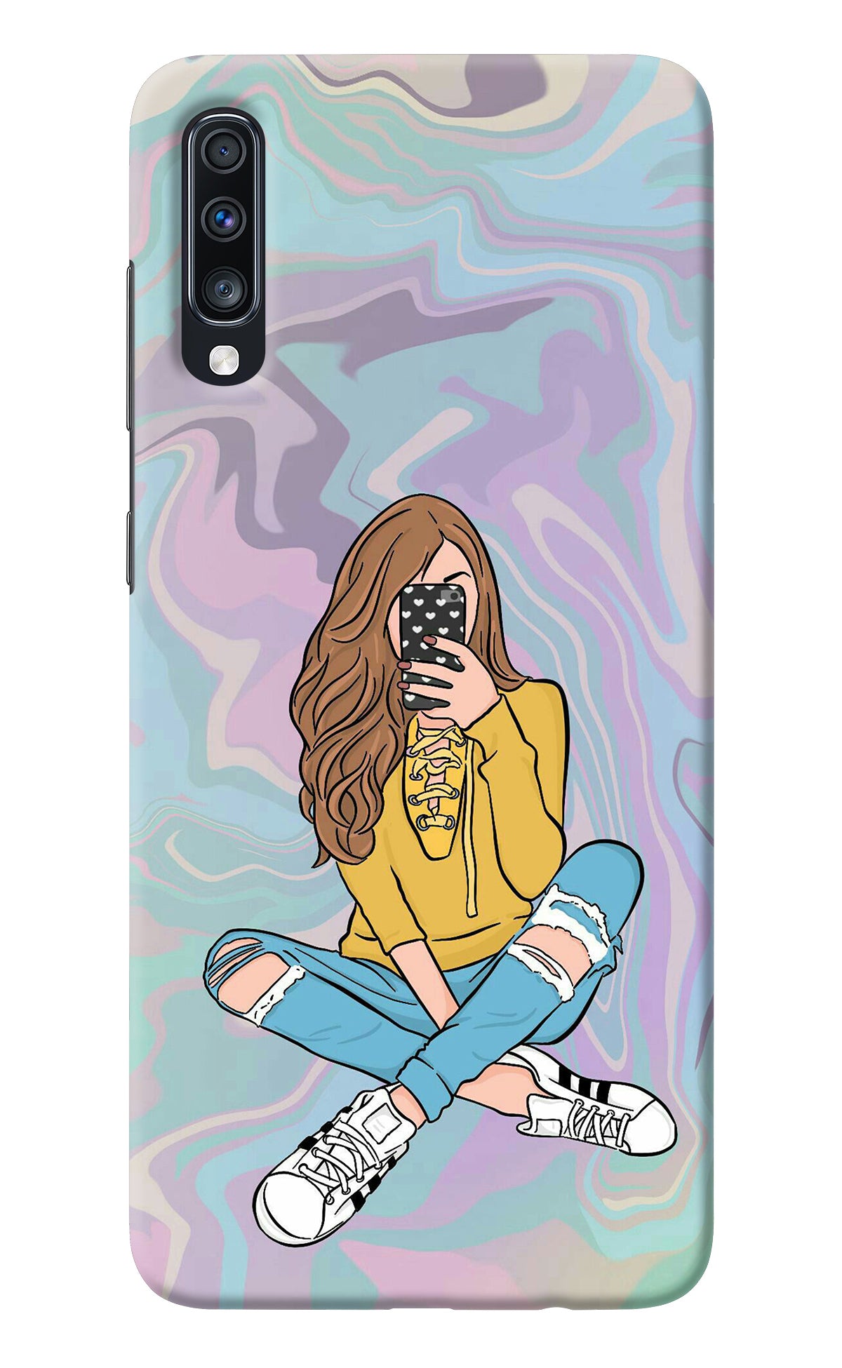 Selfie Girl Samsung A70 Back Cover