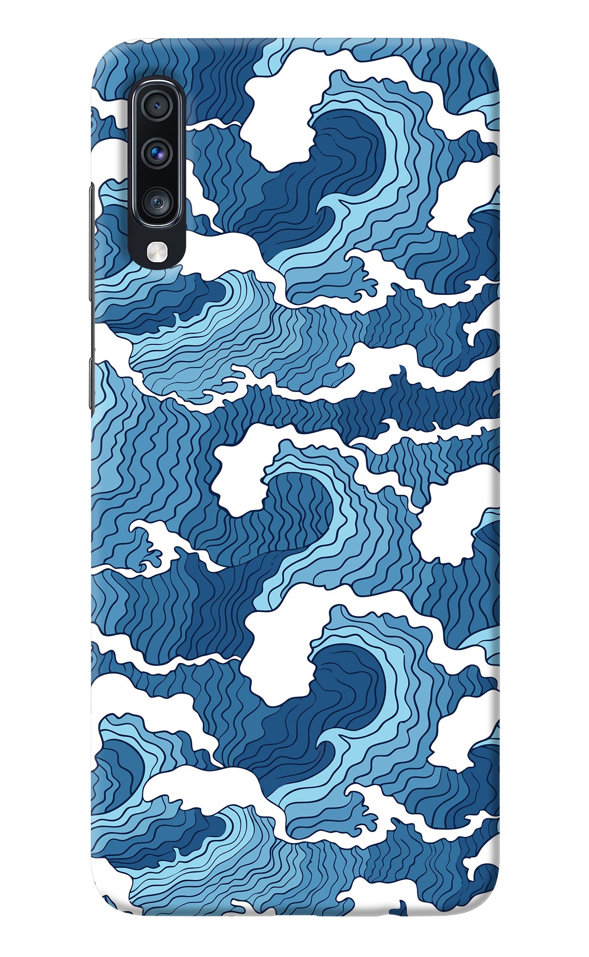 Blue Waves Samsung A70 Back Cover