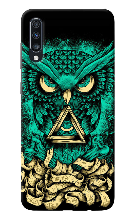 Green Owl Samsung A70 Back Cover