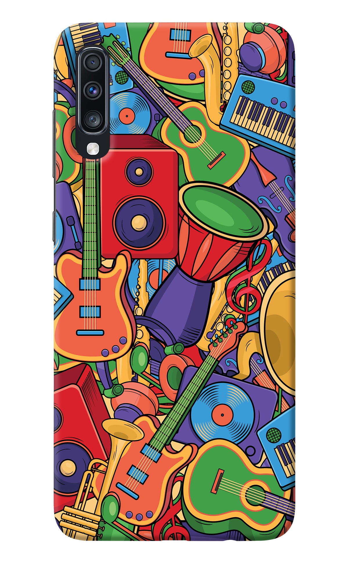 Music Instrument Doodle Samsung A70 Back Cover