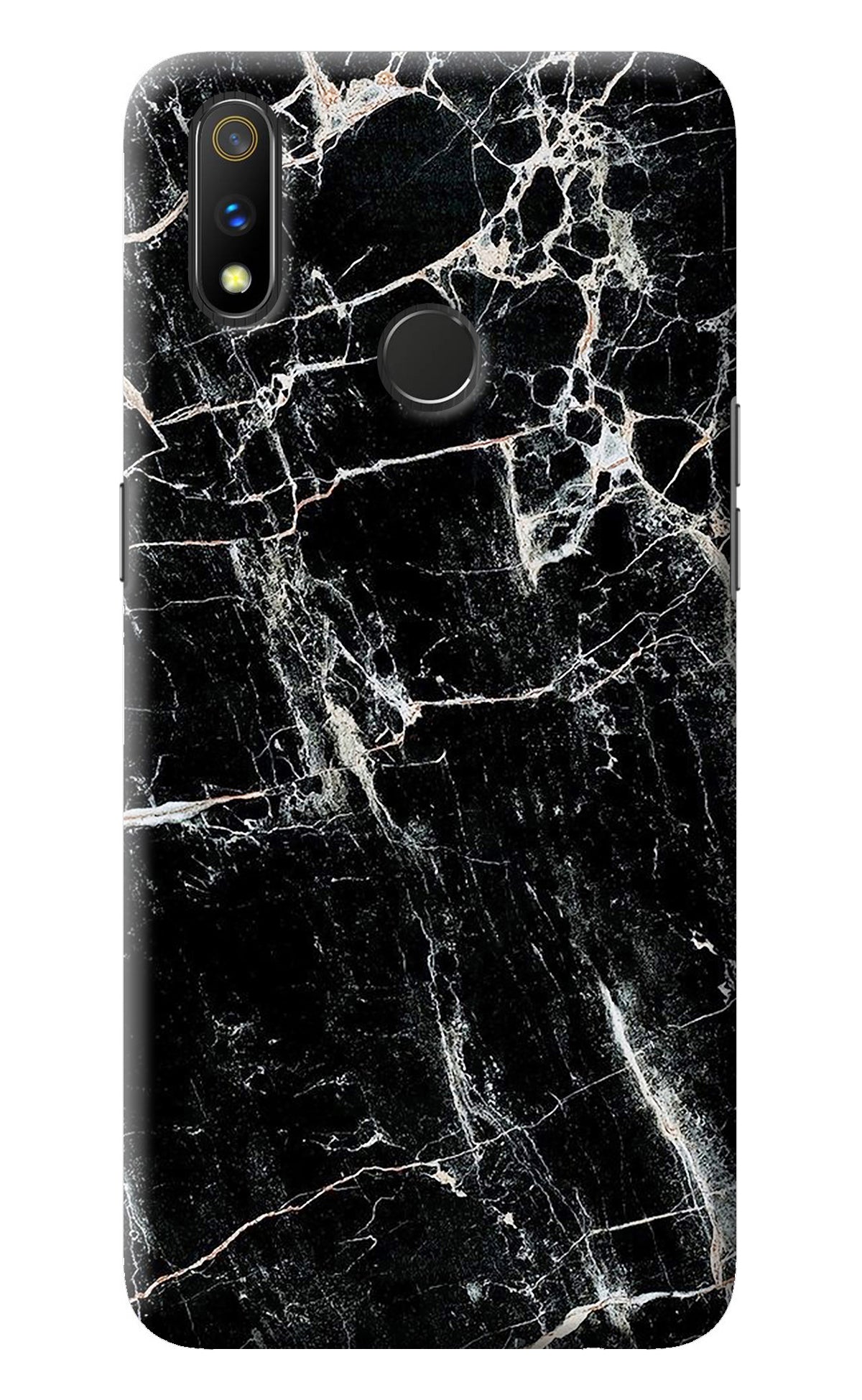 Black Marble Texture Realme 3 Pro Back Cover