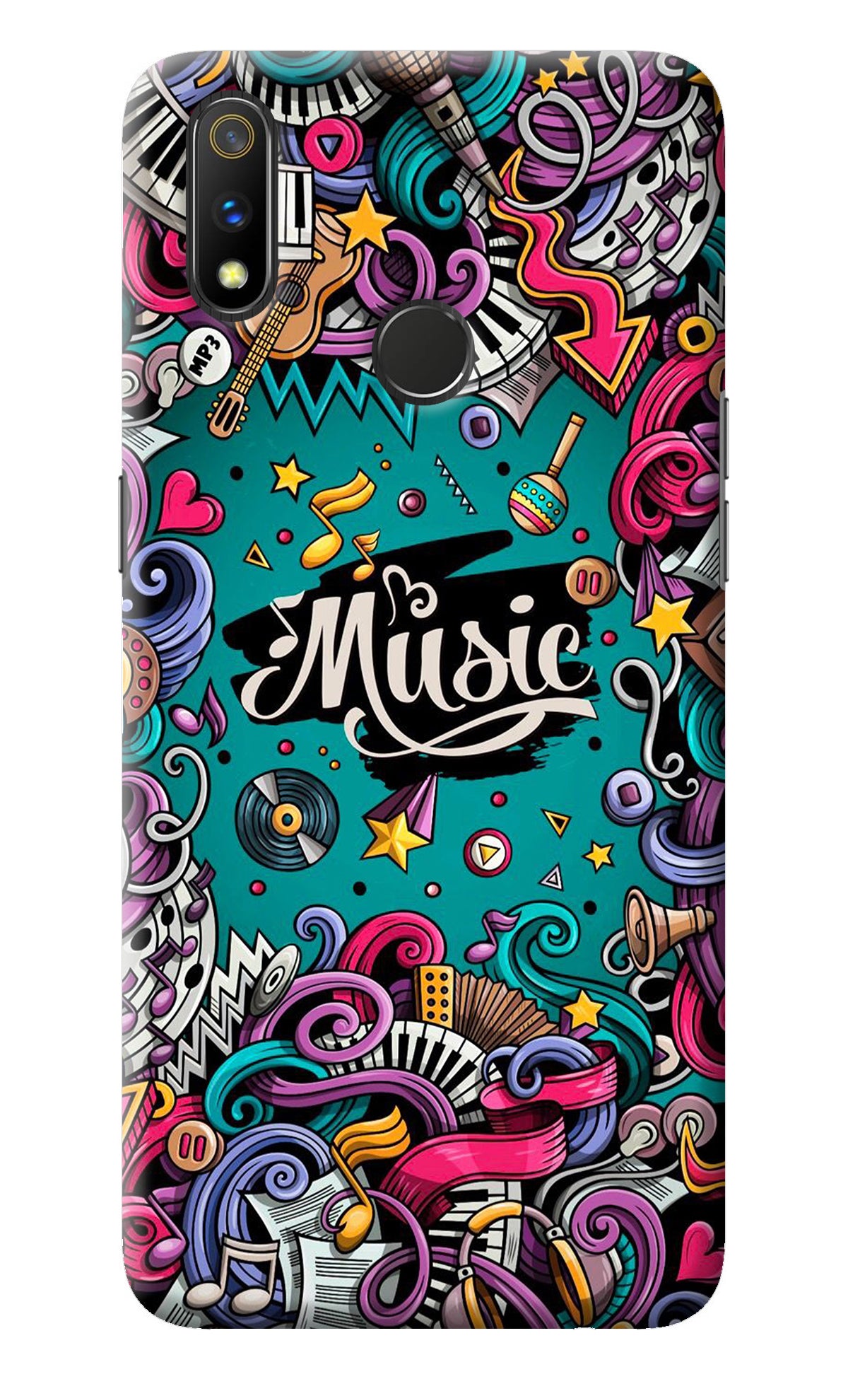 Music Graffiti Realme 3 Pro Back Cover