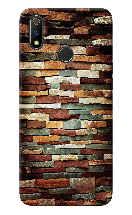 Bricks Pattern Realme 3 Pro Back Cover