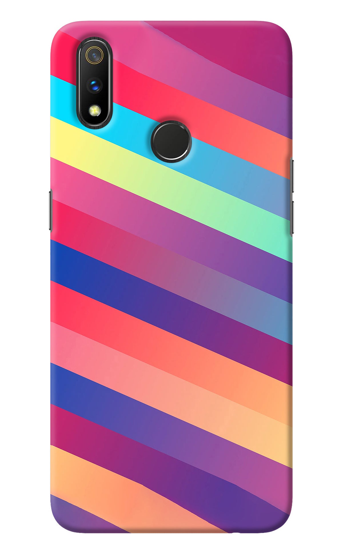 Stripes color Realme 3 Pro Back Cover