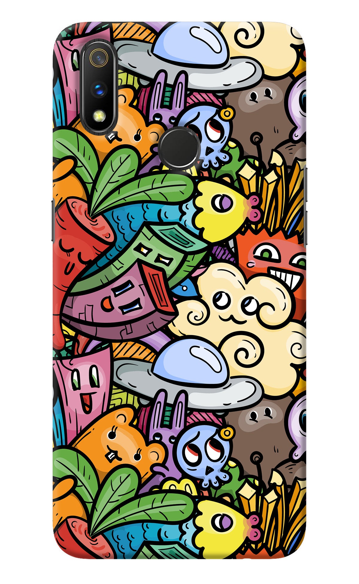 Veggie Doodle Realme 3 Pro Back Cover