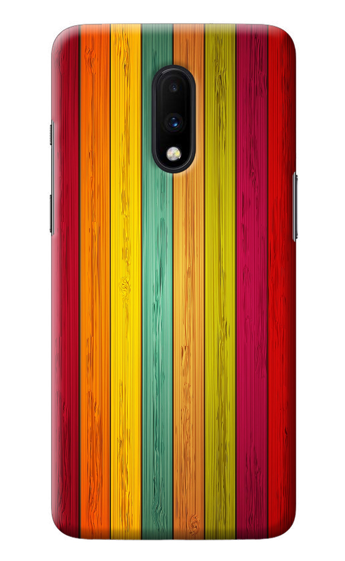 Multicolor Wooden Oneplus 7 Back Cover