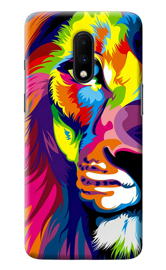 Lion Half Face Oneplus 7 Back Cover