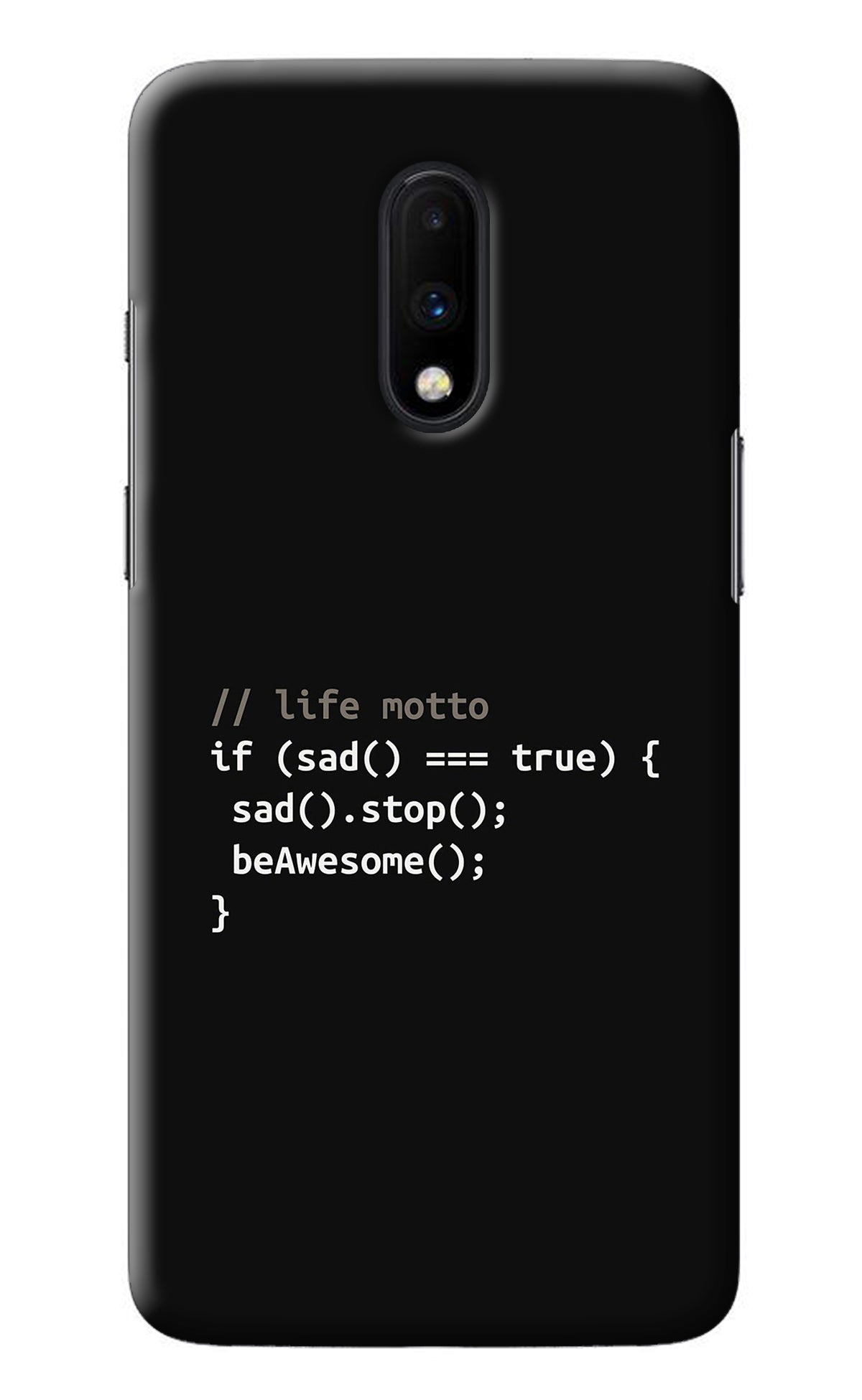 Life Motto Code Oneplus 7 Back Cover