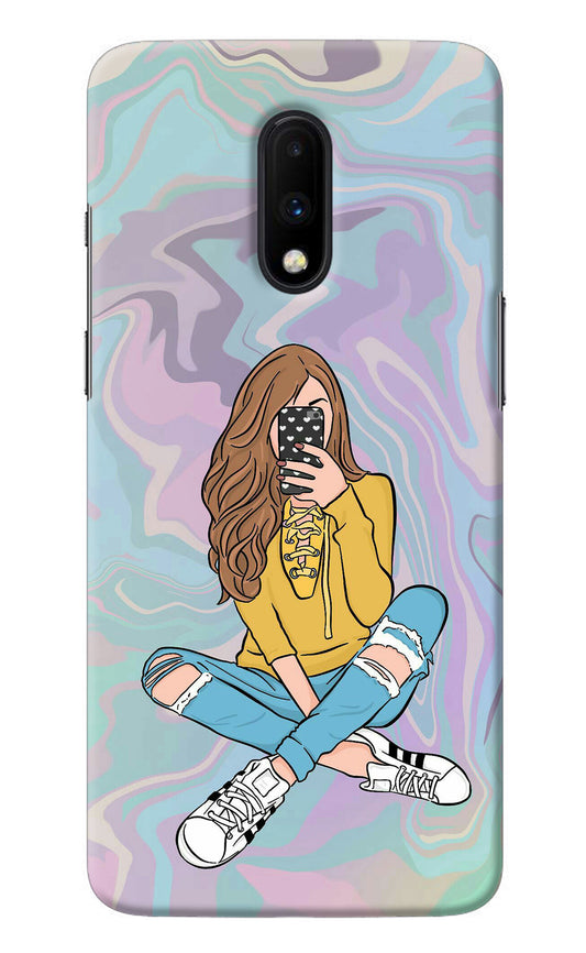 Selfie Girl Oneplus 7 Back Cover