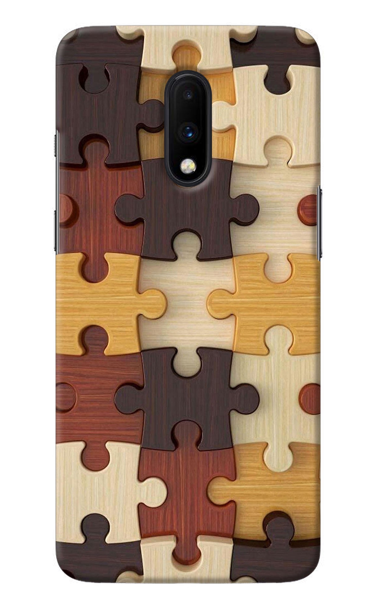 Wooden Puzzle Oneplus 7 Back Cover