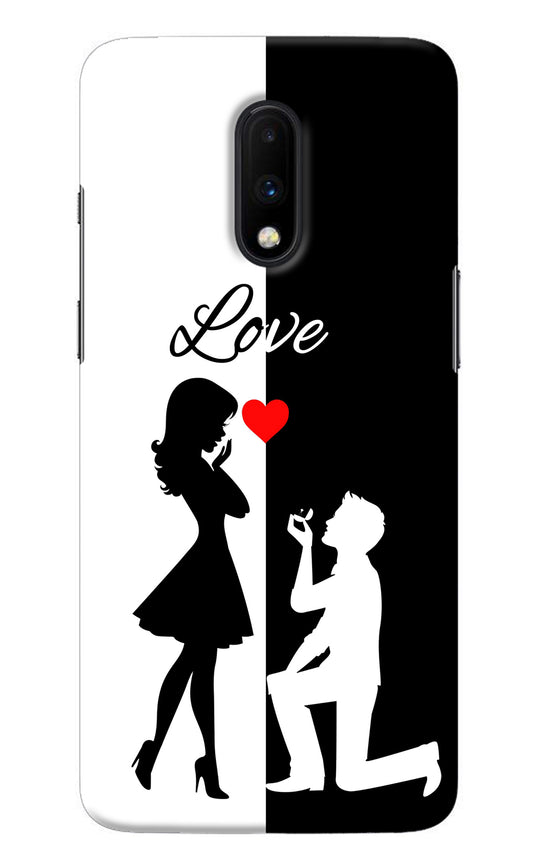 Love Propose Black And White Oneplus 7 Back Cover