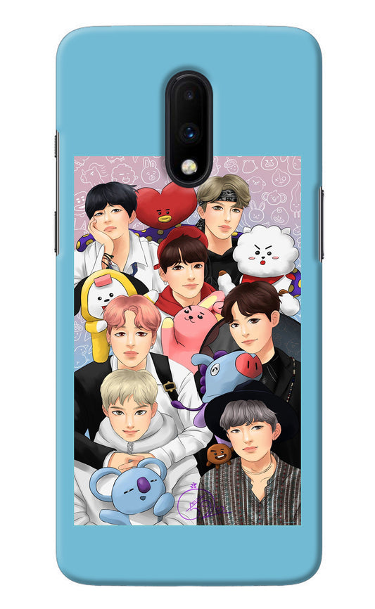 BTS with animals Oneplus 7 Back Cover