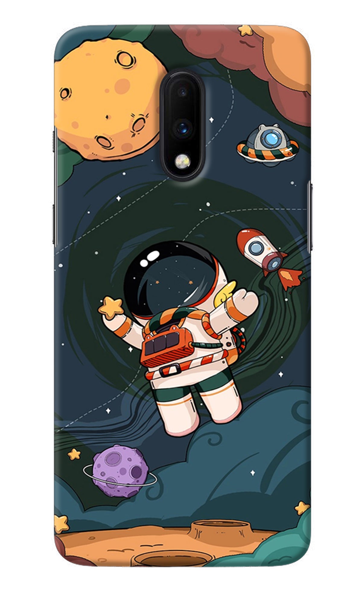 Cartoon Astronaut Oneplus 7 Back Cover