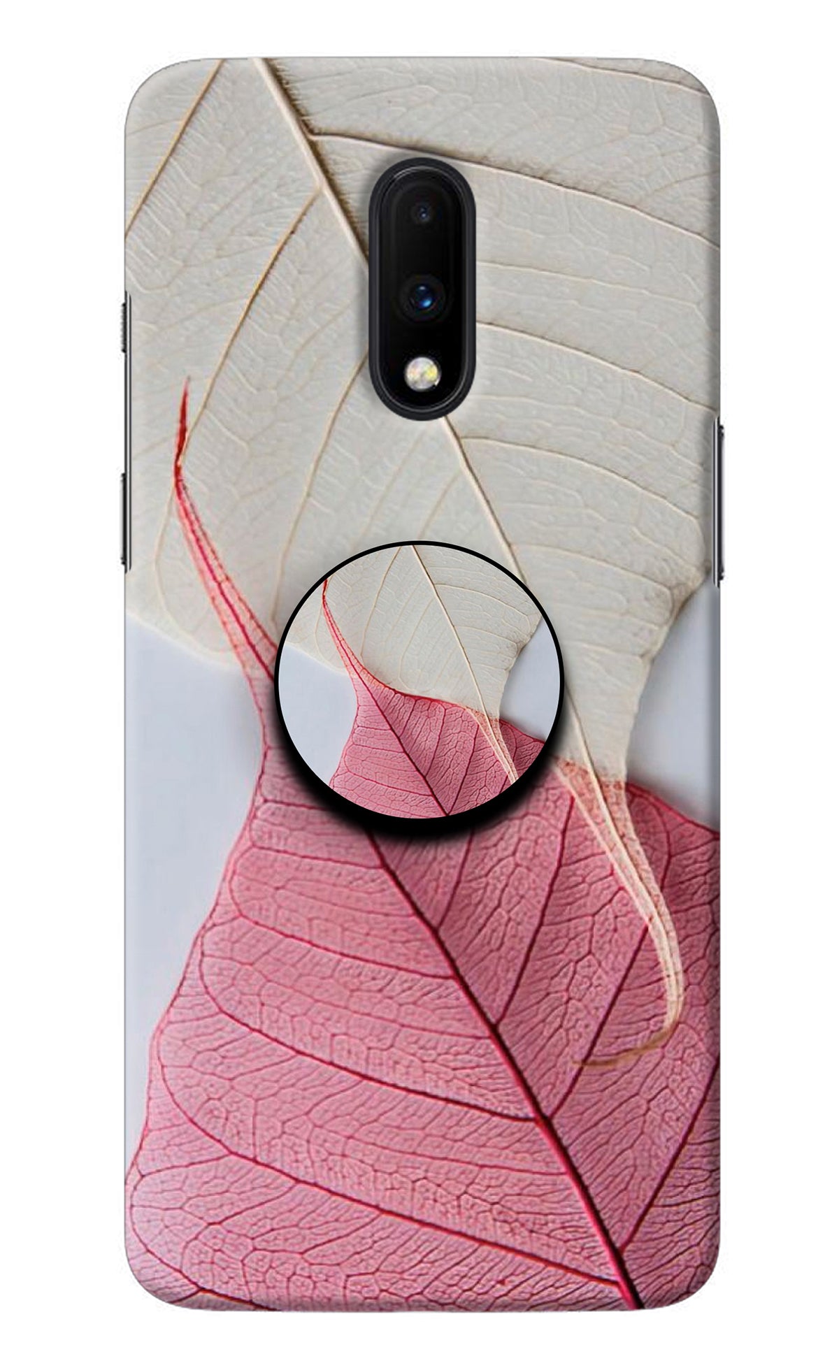 White Pink Leaf Oneplus 7 Pop Case