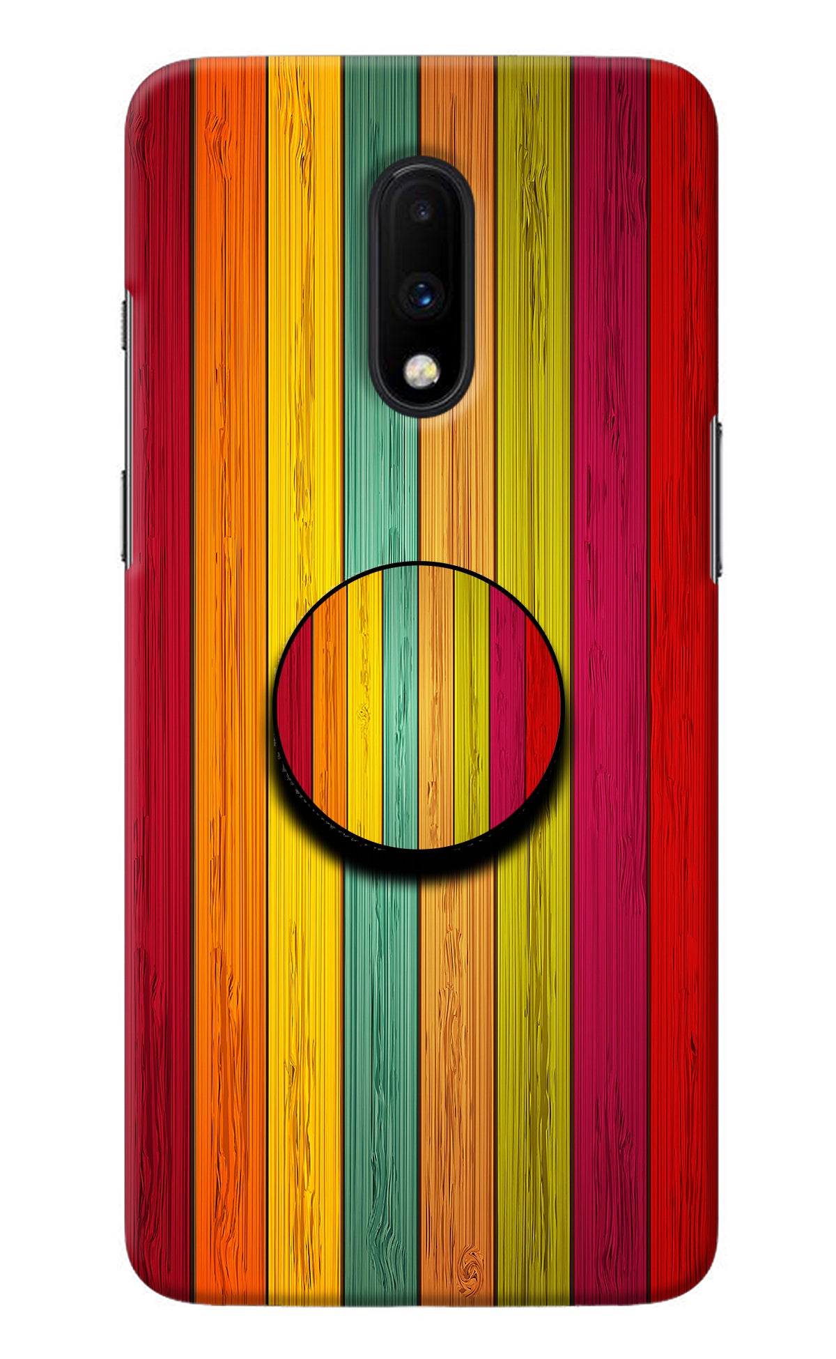 Multicolor Wooden Oneplus 7 Pop Case