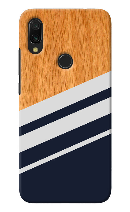 Blue and white wooden Redmi 7 Back Cover