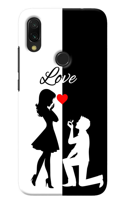 Love Propose Black And White Redmi 7 Back Cover