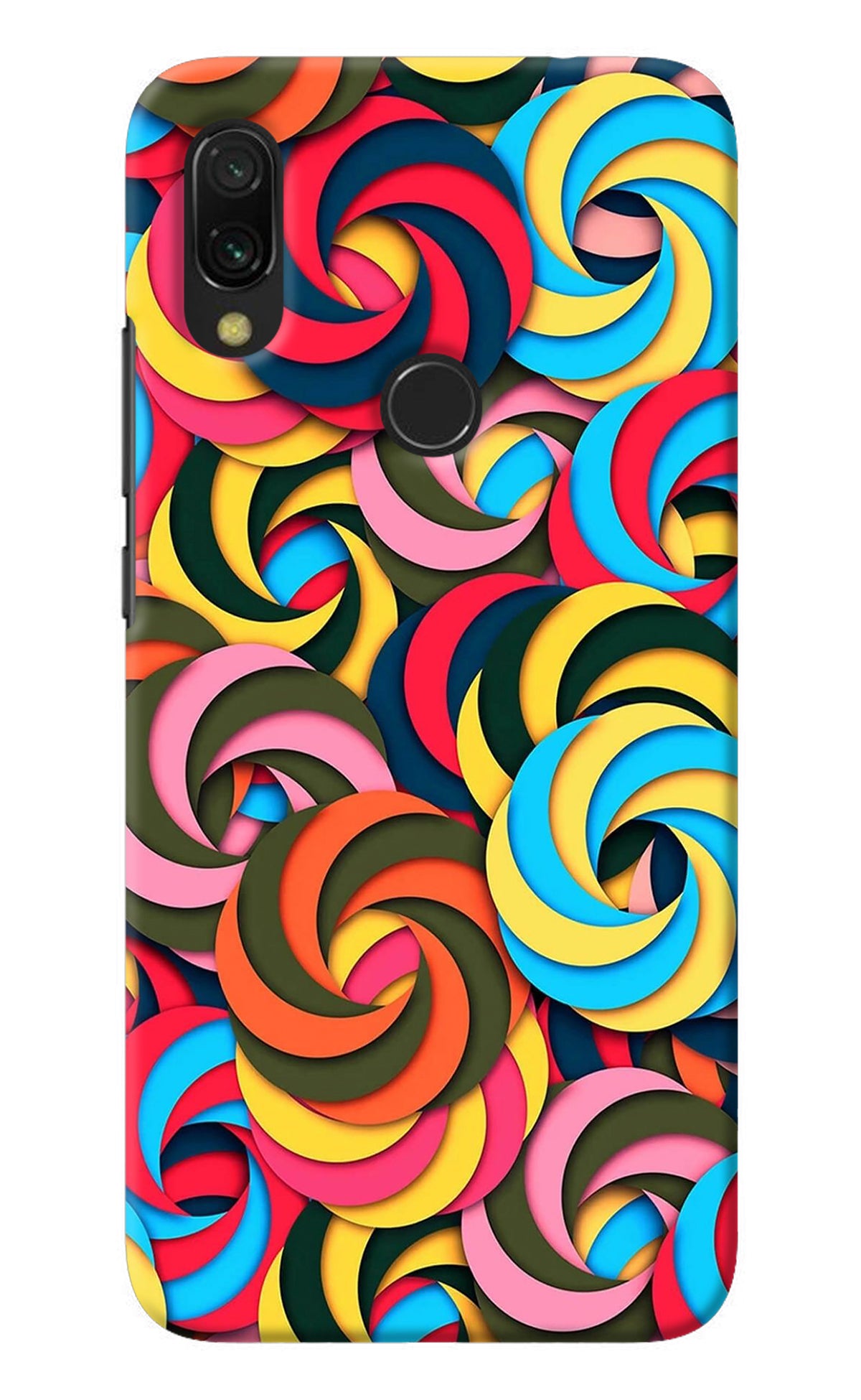 Spiral Pattern Redmi 7 Back Cover