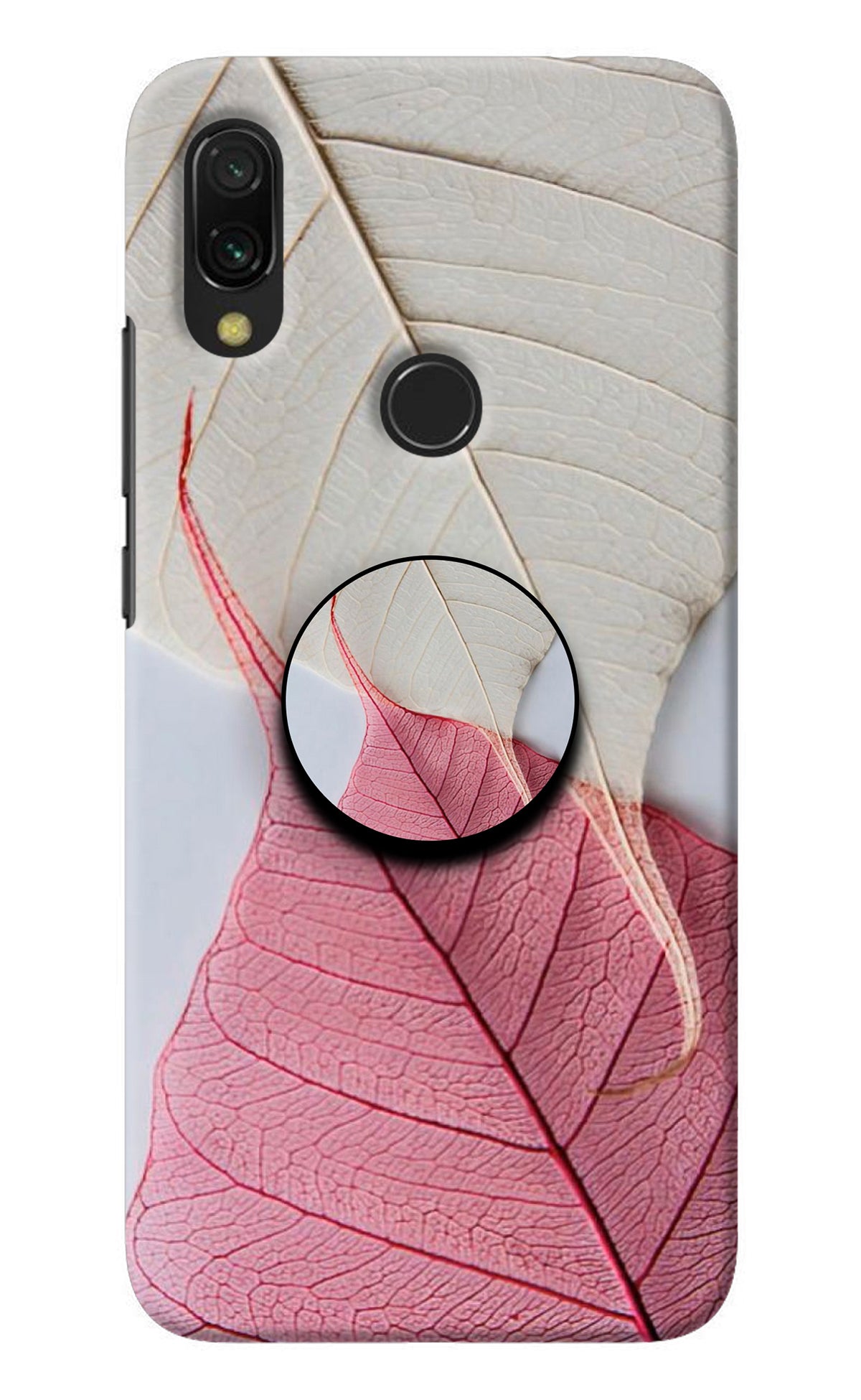 White Pink Leaf Redmi Y3 Pop Case