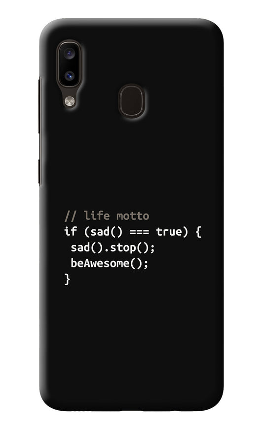 Life Motto Code Samsung A20/M10s Back Cover