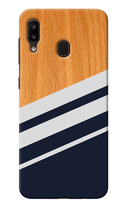 Blue and white wooden Samsung A20/M10s Back Cover